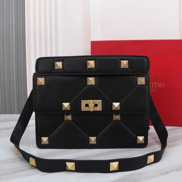 

handbag metal designer valentions women women's bags luxurys rivet lychee cowhide portable shoulder crossbody fashionable underarm z7nm