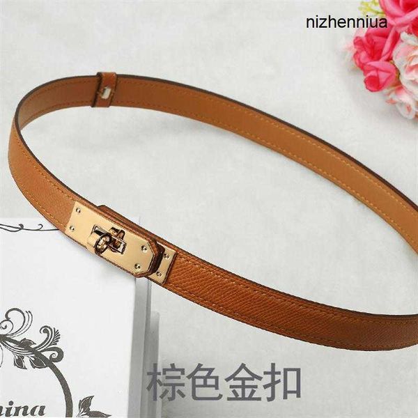 

hermm luxury belt h family genuine leather slim belt women s lock button coat summer decoration with dress waist closure versatile fsfb, Silver