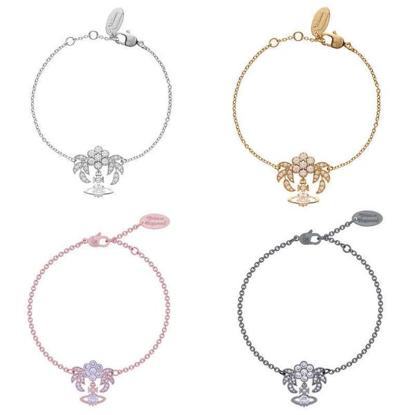 

empress dowager vivienne amma grain zircon saturn bracelet rose gold silver shiny new, Golden;silver