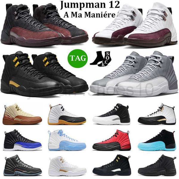 

a ma maniere 12 men basketball shoes jumpman 12s black taxi stealth hyper royal playoffs reverse flu game dark grey mens trainers sports sne