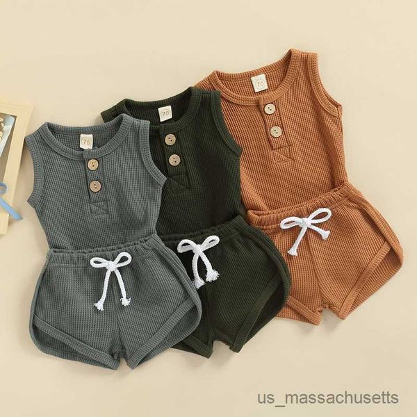 

clothing sets toddler baby boys summer clothing sets solid sleeveless plaid bodysuits andelastic waist shorts casual sportwear outfits, White
