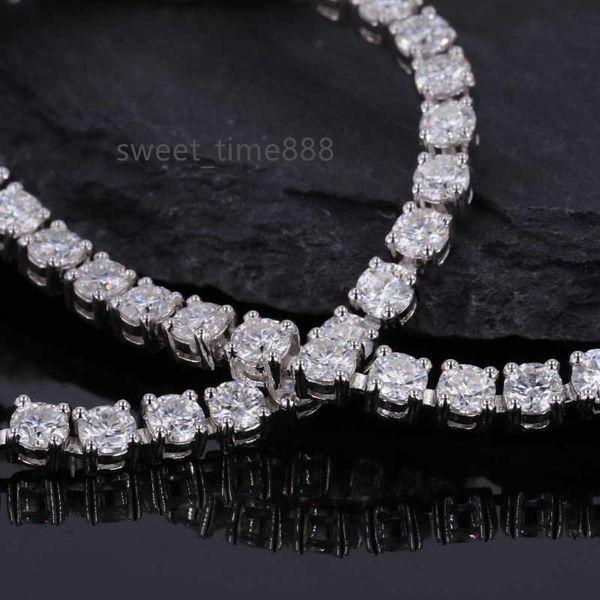 

starsgem round cut moissanite diamond 925 white gold necklace for women, Silver