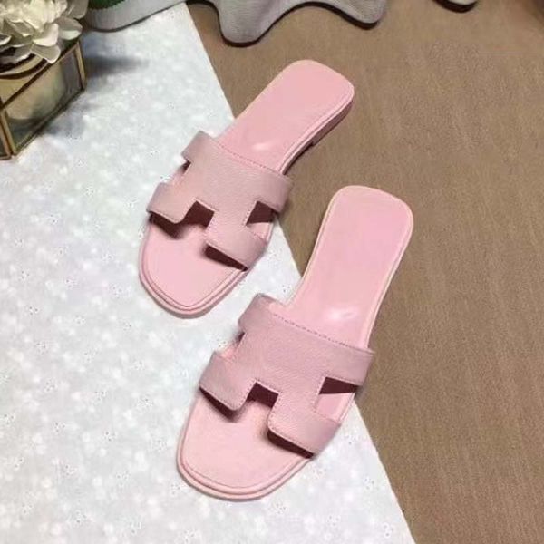 

fashion women designer slipper slide sandals summer classic brand beach casual sandals size 35-42 04, Black