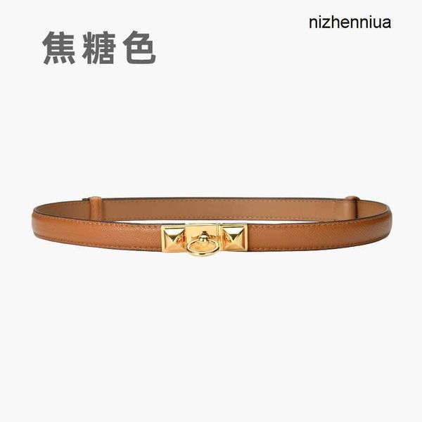 

hermm luxury belt adjustable elastic buckle genuine leather lazy for women with waistband and sweater jacket s decorative slim fitting 91hd, Silver