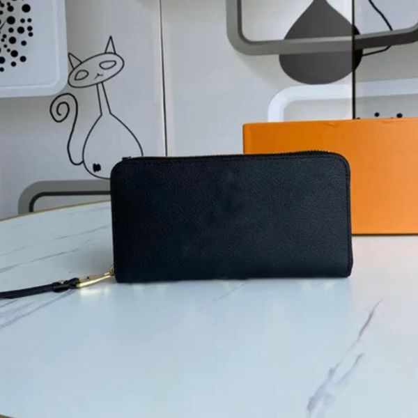 

fashion embossed leather wallet for women's small leather goods genuine leather zippy wallets sold with box, Red;black