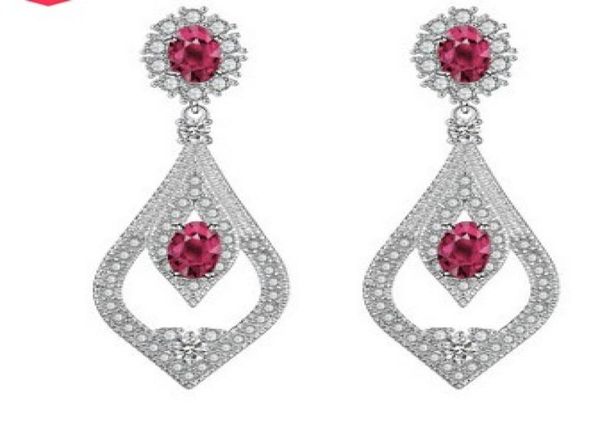 

noble more color diamond crystal lady039s long earings 2039 thgf9454014, Silver