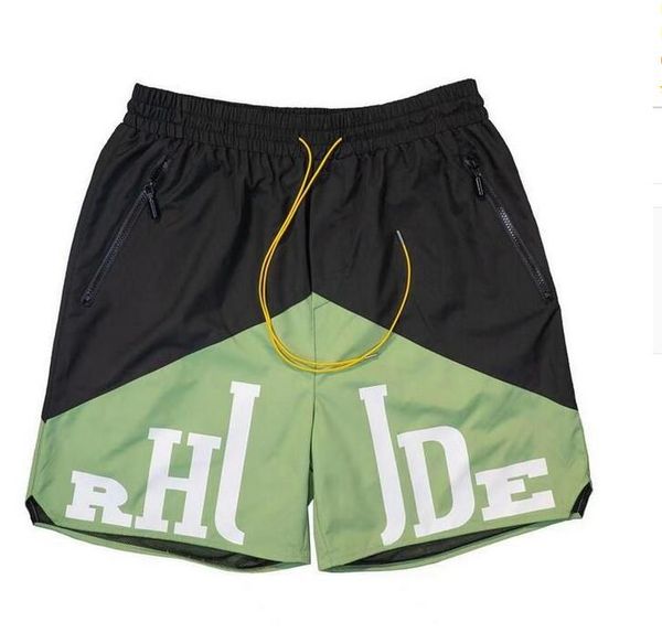

designer rhude men's shorts summer fashion beach pants men street wear red blue black purple mens loose short size s-xl th21, White;black