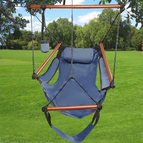 

outdoor indoor hammock hanging chair air deluxe swing chair solid wood 4 colour