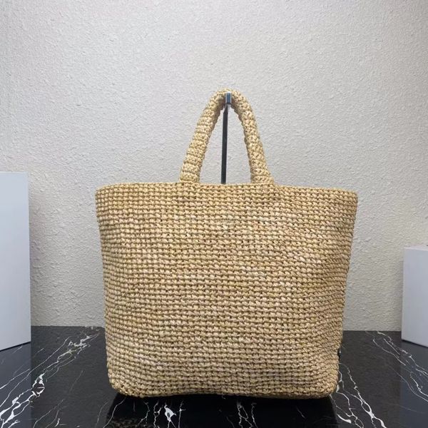 

woven straw large capacity beach bag classic baby stroller men's triangle women's shoulder carrying handbag luxury wallet crossbod