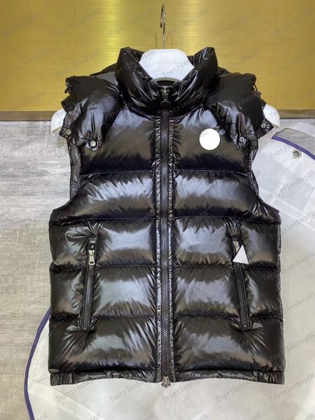 

designer tibb men's couple luxury hooded down vest french brand womens bormes vest winter jacket embroidered badge warm outerwear, Black;white