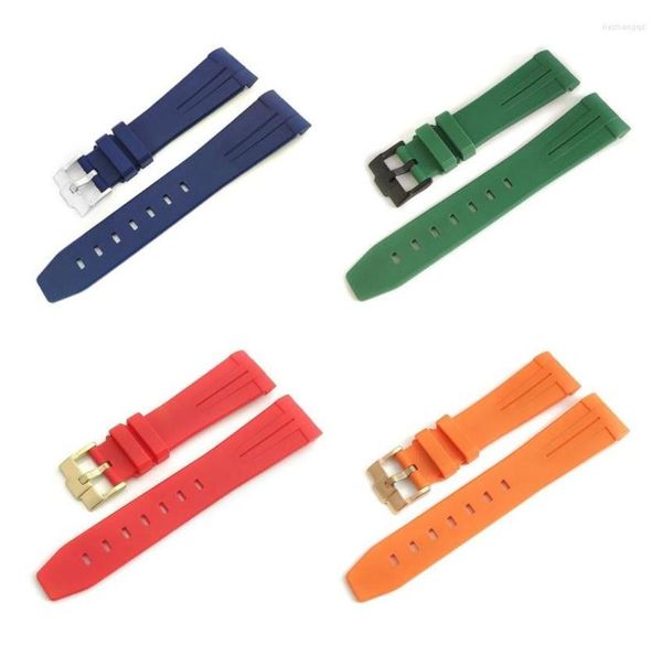 

watch bands curved end skx007 srpd rubber strap blue green red orange 22mm watchband belt mod parts replacement accessories4247729, Black;brown