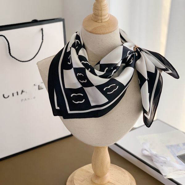 

women designer mulberry silk scarf fashion brand wrap head scarfs square silk pashmina scarves chessboard grid shawl birthday gift easy to, Blue;gray