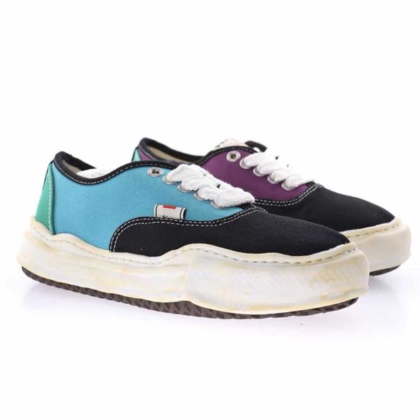 

maison mihara yasuhiro canvas shoes men's and women's worn casual fashion shoes mmy dissolved shoes thick soles vintage water wash
