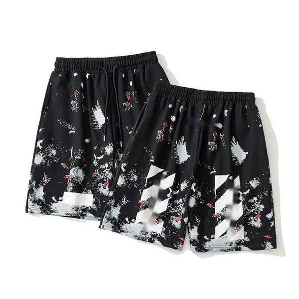 

men's shorts 2023 summer new designer ink splash star fireworks loose casual five-point shorts men and women with the same paragraph, White;black