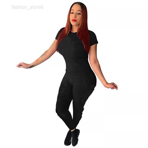 

summer cotton tracksuits women jogging suits short sleeve print outfits pullover t shirt pants two piece set casual matching sports suits 73, Gray