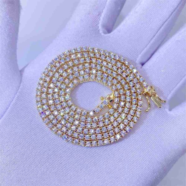 

luxury 10k solid gold 2.0mm claw set natural si1/vs diamond tennis bracelet necklace, Silver