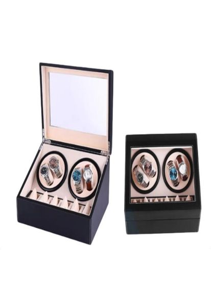 

watch winders double headed automatic mechanical box high class motor shaker winder jewelry holder display useuauuk plug 2211049650802, Black