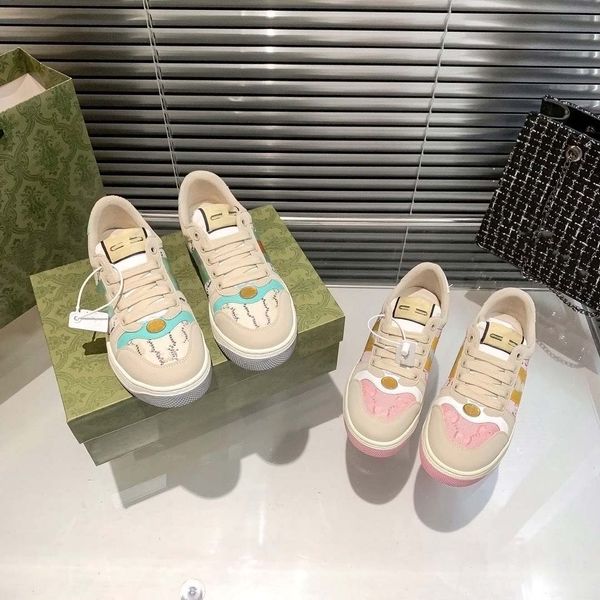 

designer crystal screener sneakers new casual shoe multicolor women green and orange vintage webbing stripe low real leather shoes, Black