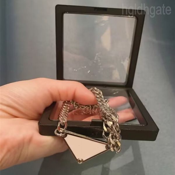 

silver plated lover necklace creative luxury necklaces hiphop style designer jewelry metal triangular neck chain women fashion decorative zb