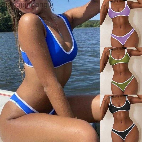 

designer bikini qianmo clothing 2023 new bikini solid split swimwear for women bikini fashion, White;black