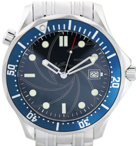 

luxury outdoor master ocean men's watch automatic mechanical movement rotatable designer blue dial stainless steel case wristwatches, Slivery;brown