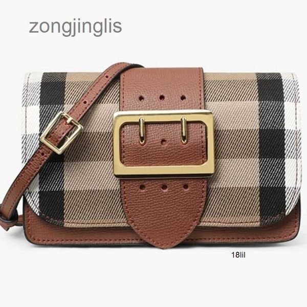 

canvas evening bag new luxury designer wide burbrerys woman handbags 2023 plaid shoulder belt underarm leather organ single diagonal small s
