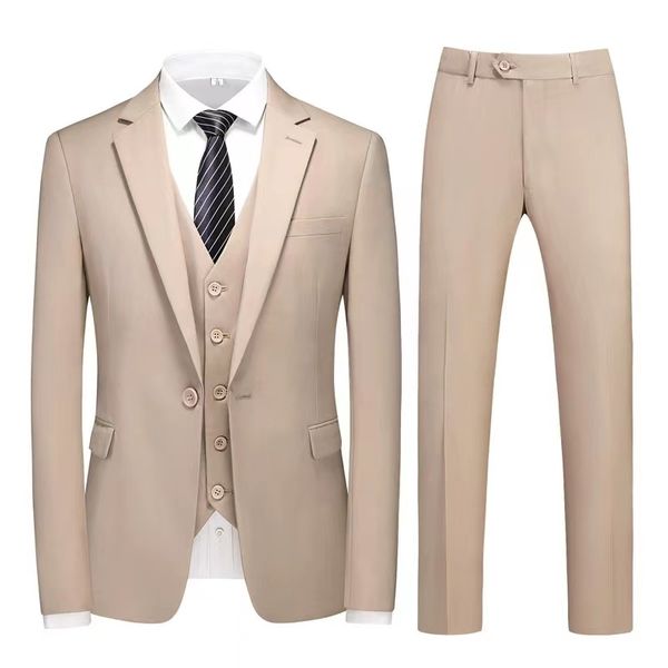 

men's suits blazers designer mens business formal casual dress fit tank three piece groom fashion white collar suit m-6xl, White;black