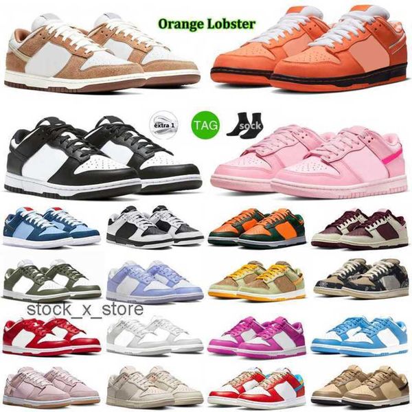 

designer panda low casual shoes men dunks sneakers outdoor pink orange lobster tan green medium curry olive midnight navy grey fog mens