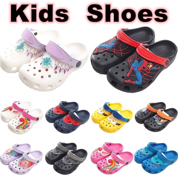 

designers kids toddlers slipper sandals platform rubber slides boys girls youth children sandal boy girl shoes loafers 26-35, Black;grey