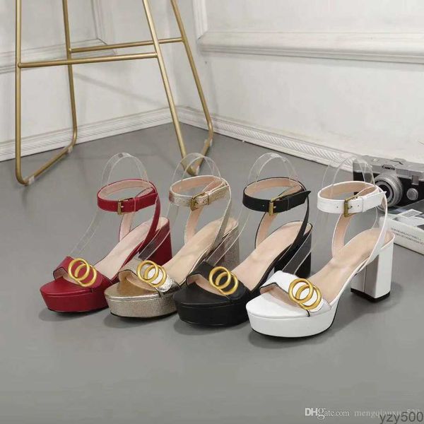 

designer women sandals party fashion 100% leather dance shoe new heels super 8cm lady wedding metal belt buckle high heel woman shoes large, Black