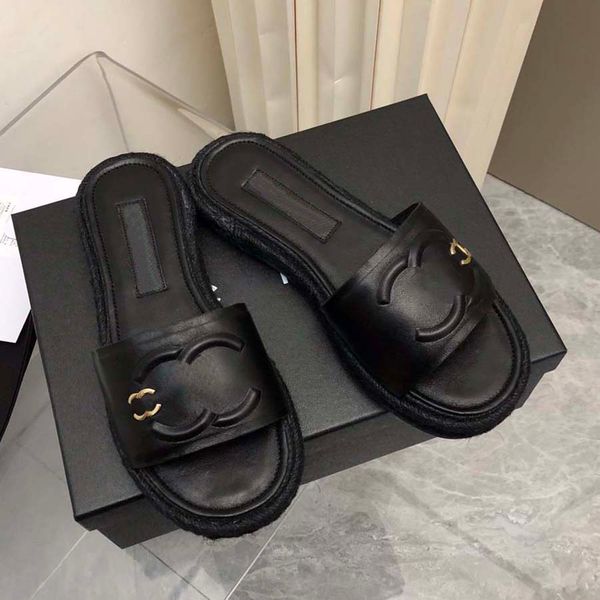 

cowhide summer thick soled sandals women's designer leather comfort outdoor sandbeach rubber fashion leisure slippers zmum, Black