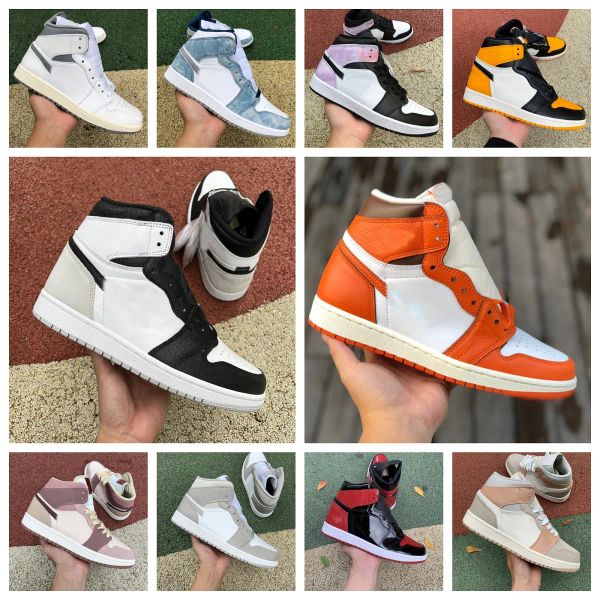 

jumpman 1 1s basketball shoes mens women chicago lost and found university blue unc bred patent black toe tan gum smoke grey starfish gorge