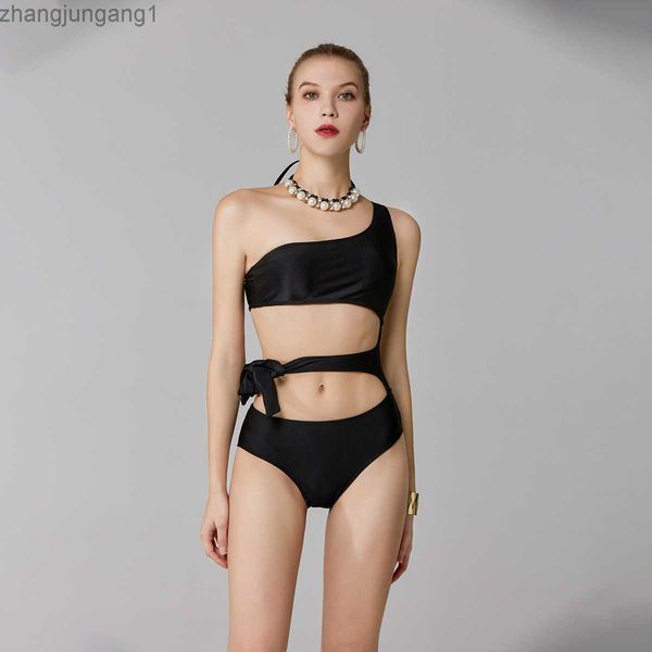 

designer bikini qianmo clothing one piece swimwear women's bikini set oemodm sample fashion, White;black