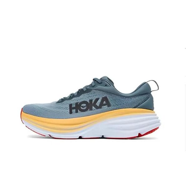 

big kid hoka one bondi 8 running shoes athletic local boots clifton 8 white training sneakers accepted lifestyle shock absorption973, Black