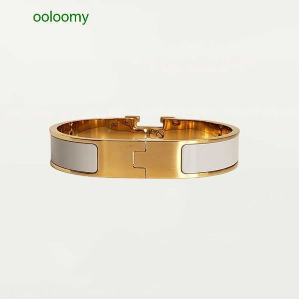 

bangle classic h bracelet designer bangle luxury brand enamel bracelet 18k gold for men women birthday mother' day jewelry holiday gift, Black