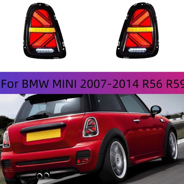 

2pcs car tail light for bmw mini 20 07-20 14 r 56 r 59 taillight assembly refit new mi flag led running light turn signal brake lamp