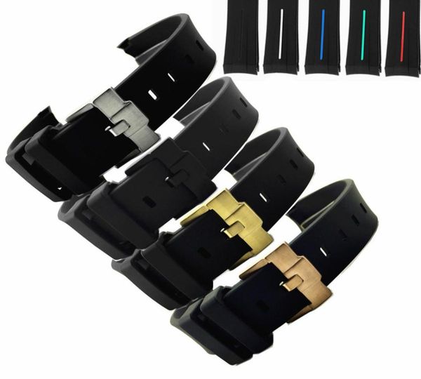 

factory direct s stock adapter laoshuigui 20mm watch strap accessories silicone watch strap pin buckle strap 21mm rubber s7002601, Black;brown