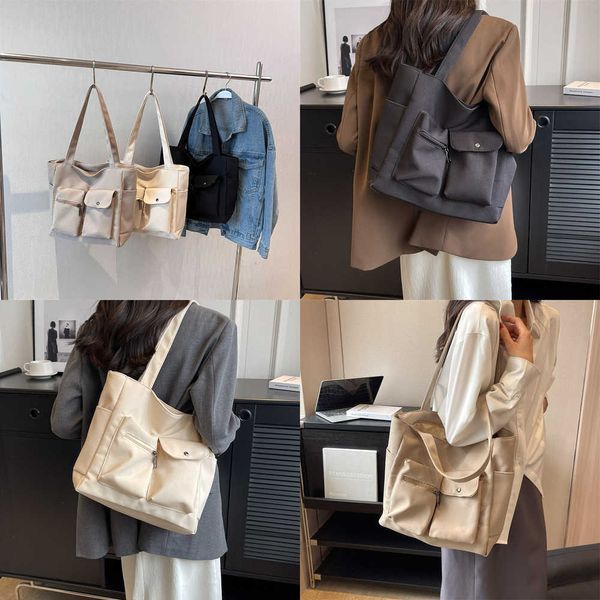 

nxy big canvas korean style tote for women casual ladies handbags simple large capacity solid travel shoulder side bag 230424