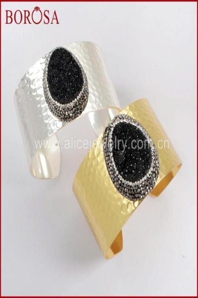 

bangle borosa 35pcs black druzy bangles goldsilver color natural stones drusy bracelet jewelry for women girl jab93212871801