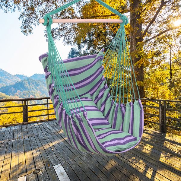 

outdoor portable polyester cotton hammock swing camping sleep tree hammock