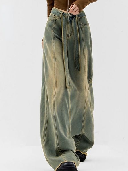 

women's jeans y2k women vintage streetwear korean baggy cargo retro straight parachute pants denim trousers fairy grunge alt 230506, Blue