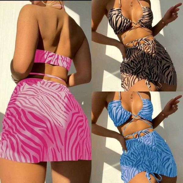 

bikini three piece swimsuit womens wholesale printed swimwear, White;black