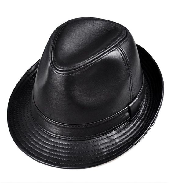 

winter genuine leather wide brim stetson fedoras british hats for menwomen gentman black 5561cm fitted jazz hip gorras7840736, Blue;gray