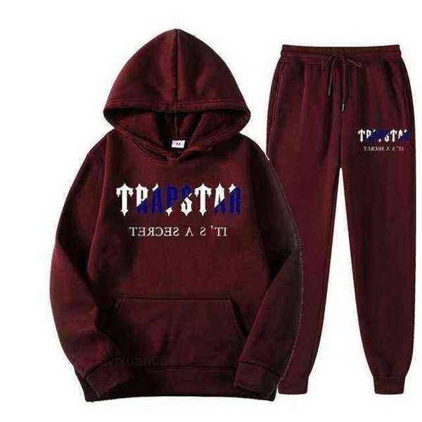 

tracksuit trapstar printed sportswear men's t shirts 16 colors warm two pieces set loose sweatshirt pants jogging 8 mc16, Gray