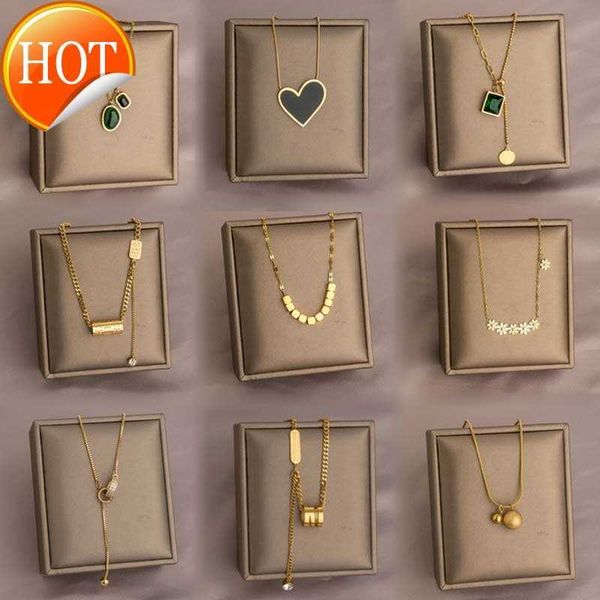 

fashion heart daisy pendant premium women stainless steel necklace luxury emerald long tassel clavicle chain jewelry sale, Silver