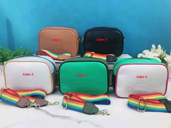 

soho disco shoulder bag horse drawn carriage camera bags women handbag crossbody purse classic letter clutch zip messenger bags with rainbow