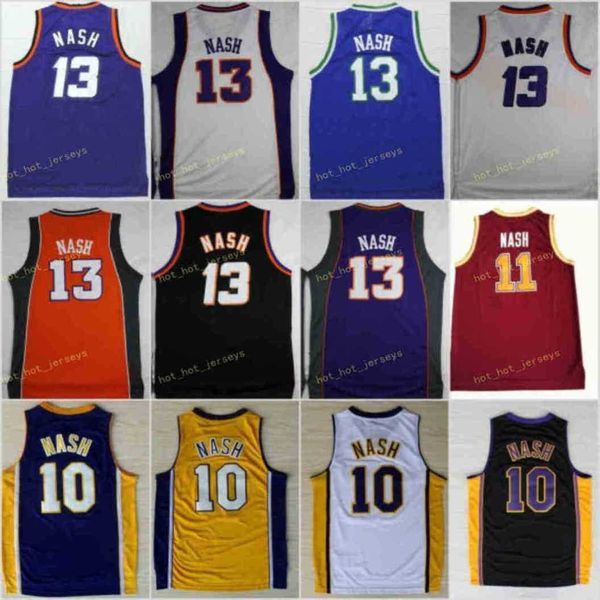 

vintage basketball steve 13 nash jersey 10 men santa clara broncos 11 college jerseys sport purple blue white yellow stitched, Black;red