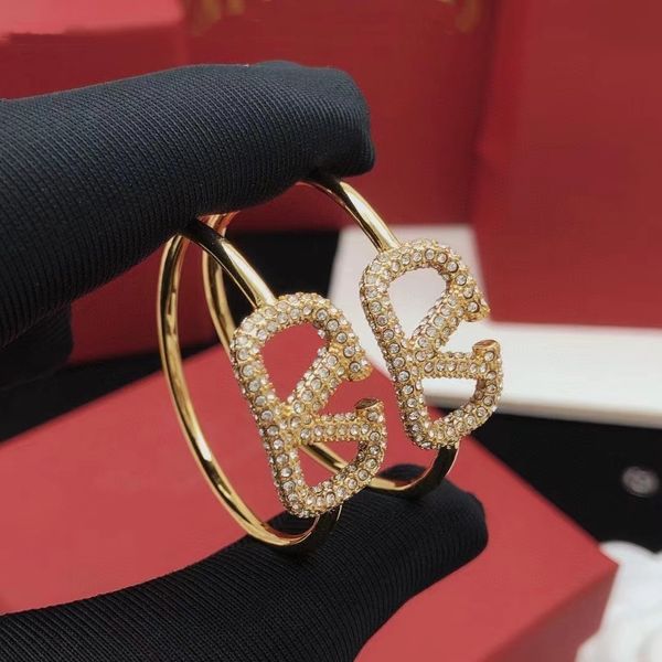 

gold hoop earrings the new diamond monogram pendant earrings, Golden