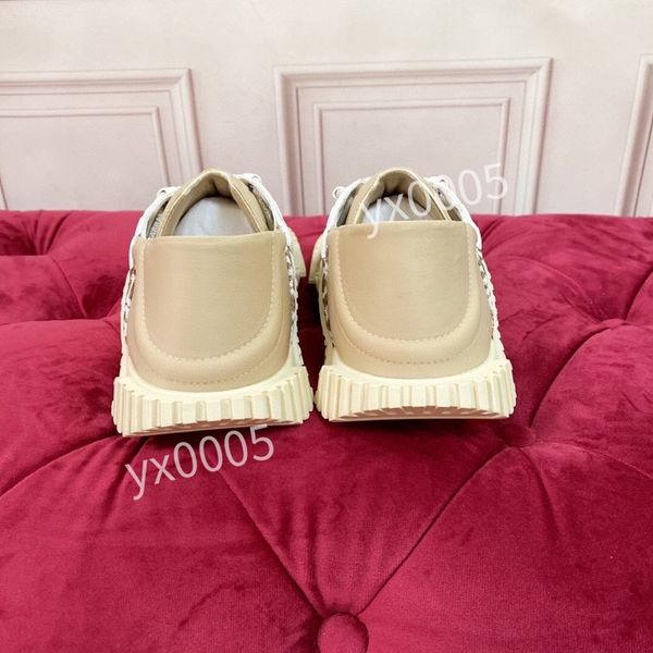 

new mens fashion designer casual shoes white black sneakers leather trainer printed platform trainers shoes2023