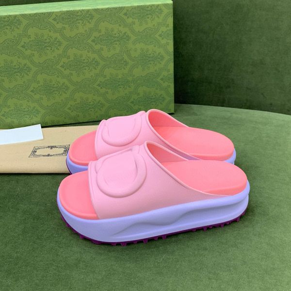 

sandals fashion macaron slippers women summer beach stripes casual flip flops high slippers famous brand slippers sandals401, Black
